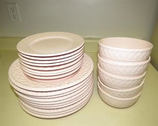 $40.00, Market Place 11" Dinner set like new, pale pink like new