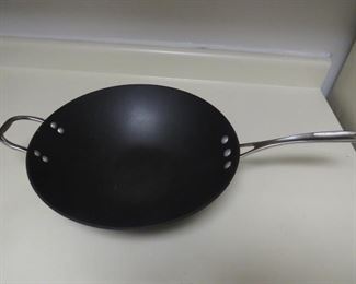 $30.00, Like New Calphalon 12" Flat bottom Wok