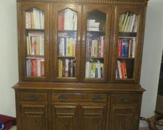 $50.00, Ethan Allen Solid Oak Royal Charter China Cabinet, 66"W x 80"T, VG condition