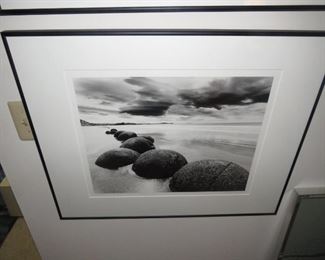 $10.00, 24" Framed Foto Beach & rocks