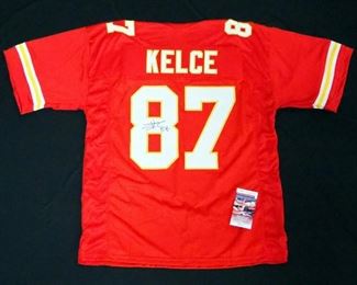 Travis Kelce Kansas City Chiefs No. 87 Autographed Jersey With JSA Certification