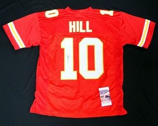 Tyreek Hill Kansas City Chiefs No. 10 Autographed Jersey With JSA Certification