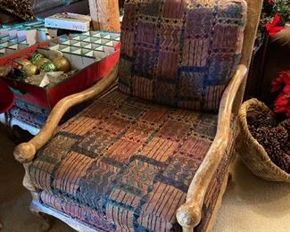 Custom upholstered Bergere chair