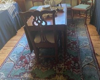 Wool room rug.  Table is cherry (Willett Wildwood Cherry)