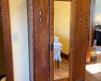 $285.00   Beautiful Vintage beveled mirrored door Armoire. 2’11”w x 1’4” D x 6’1” H