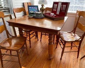 Another view of the farmhouse table & chair set