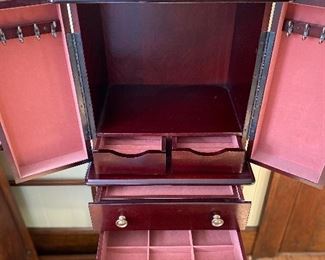 $75.))  freestanding jewelry chest 1‘4“ x 4’ without mirror,  5’4” with mirror extended