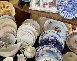 Assorted china including German, Delft, Limoges and more