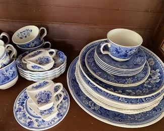 Blue and white china including Spode
