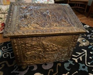 $150.00 Antique brass wood box
