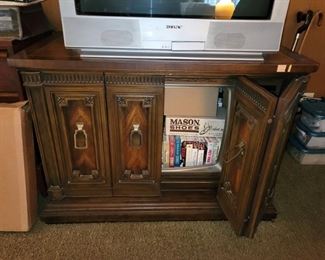 Wood TV stand/cabinet. $30. Would look terrific painted!