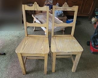Pair of vintage blonde chairs. $25
