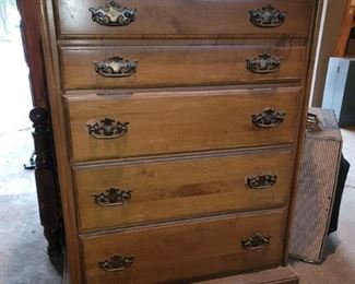 Very affordable solid wood tall chest. They don't make them like this any more! Only $50!!
33w x 43.5h x 19d
Top needs a little tlc
