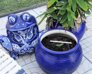 Nora cobalt pots and frog