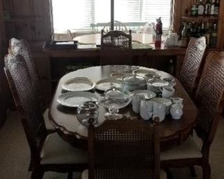 Formal dining room table & chairs; seats 6
