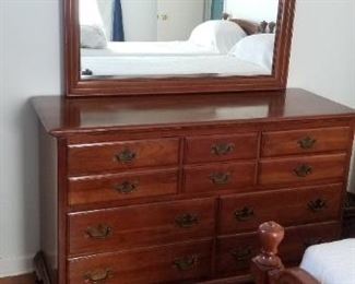 Solid cherry bedroom set - dresser with mirror