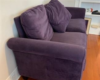 Purple upholstered sleeper sofa