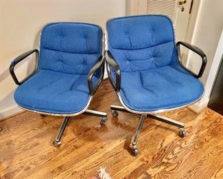 Knoll Blue Rolling Desk Chairs #2 and #3 