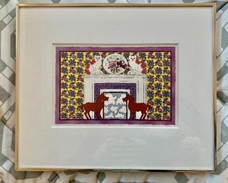 $150; "A Parlor Glow" Signed art - Di Stoval - 10.25" H x 12" W