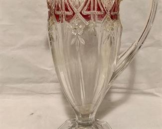 $25 - Glass Pitcher, 12" H x 8" W spout to handle