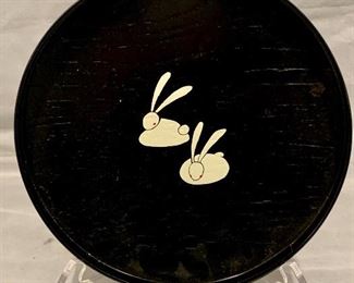 $20 - Bunny Lacquer Tray, 9" W