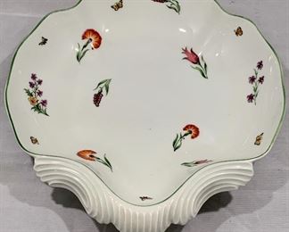 $50 - Royal Limoges, 'Tiffany Gardens' Shell Dish, 11" x 10.5"