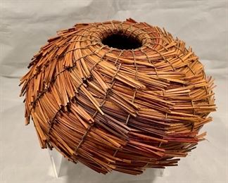 $75 - Straw Wrapped Vase, 5" H x 8" W 