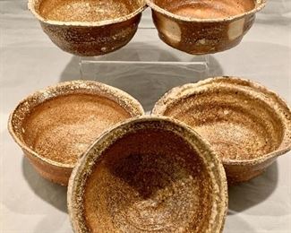 $90 - Five Rustic Ceramic Bowls, 2.5" H x 5.5" W