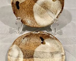 $30; Lot of 2 Studio ceramic glazed plates, 5" W