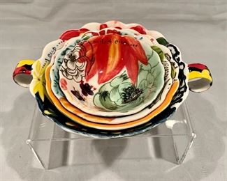 $15; Floral ceramic measuring Cups, set of 4