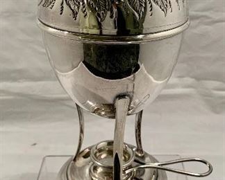 $60; Silver Plated vintage egg coddler, English; 9" H x 4.5" diameter