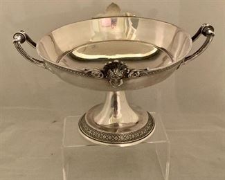 $995; Tiffany & Co. Sterling Silver Compote/Footed bowl  in classic style; 10" from handle to handle, 615 grams; 5" H