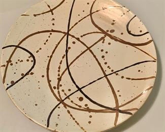 $70; Large Studio pottery platter; 17" diameter, 3" H