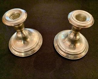 $75 - Frank M. Whiting Co. Weighted Sterling Silver Candlesticks; 4" H, 4" diameter bases