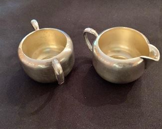 $60;  Silver plate creamer and sugar