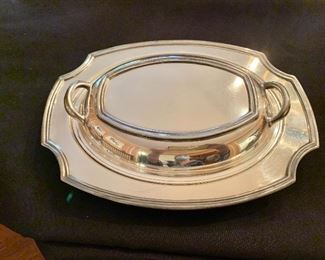$40 - Silver Plated Covered Serving Dish, 11.5" x 8.5" overall