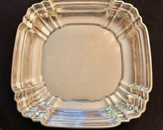 $625  - Gorham Sterling Silver Dish, 730 g;  11" x 11" x 1.5" D 