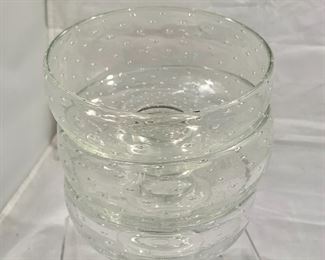 $36 - Set of 3 Bubble Glass Dishes, 3" H x 5" diameter 
