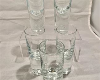 $35 - Five Tall Double Shot Glasses; 4.5" H 