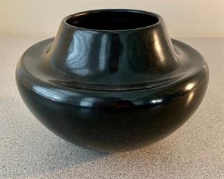 $225; Tina Trujillo; Santa Clara Pueblo Pottery vessel; signed Tina Trujillo San Juan/Santa Clara; approx 7" diameter; 6" high