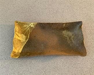 $30 - Signed, studio pottery tray; approx 7" long