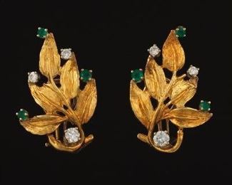 14k Gold And Diamond Earrings