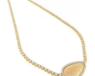 Opal Diamond Necklace 