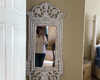 Wood carved mirror
