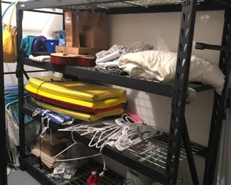 Industrial shelf - one left - morey boogie board, beach chairs, (propane tank and printer are sold)