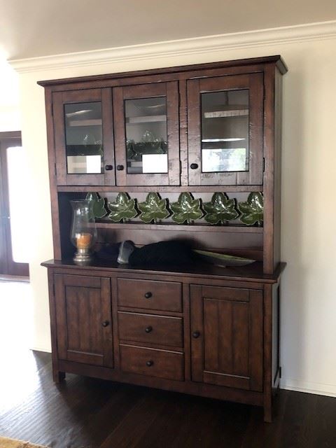 Pottery Barn hutch and dishes