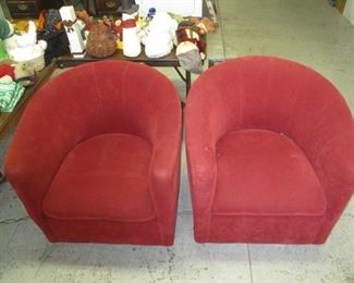 Pair of barrel chairs