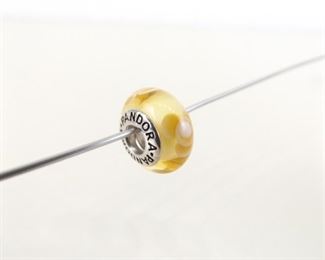 Authentic PANDORA #790645 Murano Yellow Flower Charm Bead
