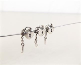 3 Authentic PANDORA #790971 "Key to My Heart" Charm Beads
