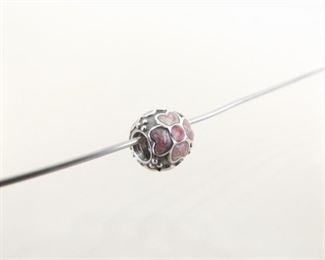 Authentic PANDORA #790433ER Enamel Pink and Red Daisy Charm Bead
